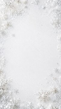 Sparkling snowflake border with white winter copy space
