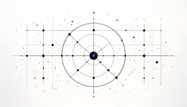 Abstract Geometric Circle Grid Pattern Design.