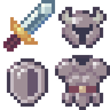 ゲームの装備のドット絵