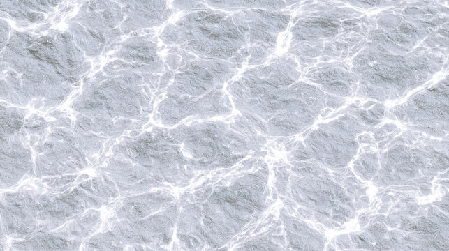 Abstract top view water surface with glowing bright sunlight reflections and ripples
