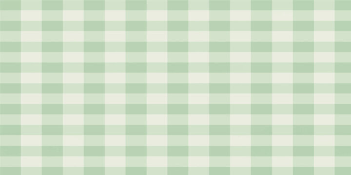 Seamless Green Gingham Plaid Fabric Texture Pattern with Checkered Picnic Tablecloth Textile Retro Wallpaper Vector Illustration