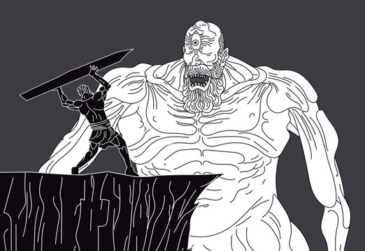 odysseus wants to blind the cyclops polyphemus with a wooden stake