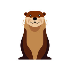 Fototapeta premium Cute Otter Animal Vector Icon
