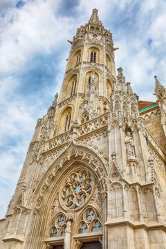 Gorgeous Matthias Church in Budapest, Hungary. Roman Catholic church in the Gothic style.