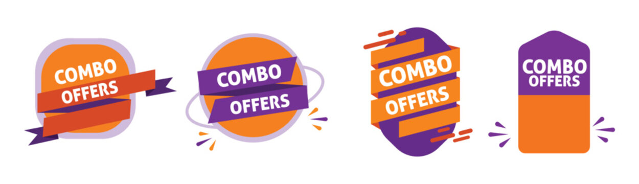 Combo offers labels and badges vector set