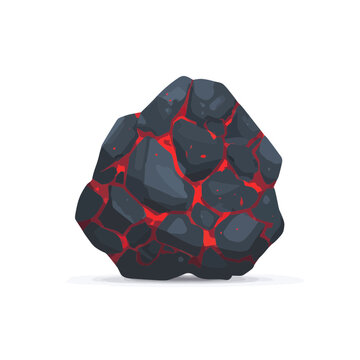 Glowing Lava Rock Icon Isolated
