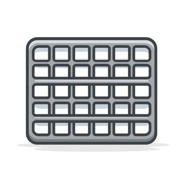 Gray Keyboard Icon Isolated