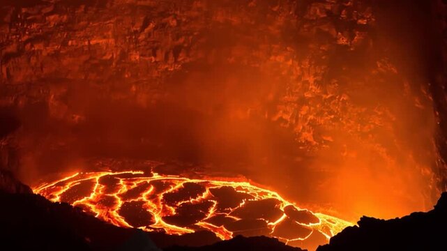 Erta Ale volcano Danakil Depression Ethiopia, eruption.