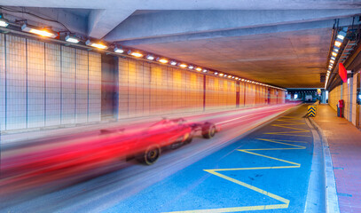 Obraz premium Famous Grand Prix race tunnel of Monte-Carlo at Monaco 