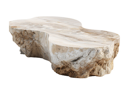 Marble cylindrical pedestal or product display podium isolated on white background, concept of modern minimal display stand