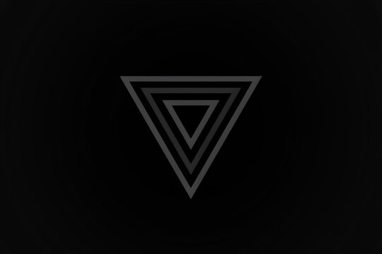 Concentric triangle shapes grayscale vector illustration on a black background abstract angles