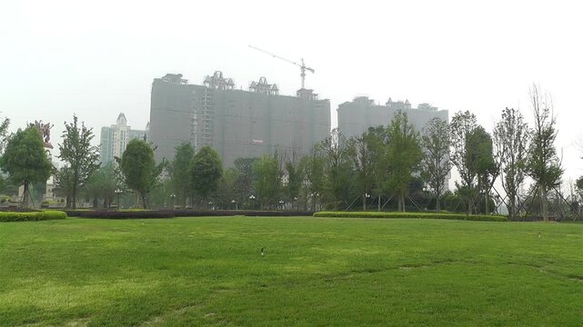 Building Construction Work and Park Sichuan China in 2012