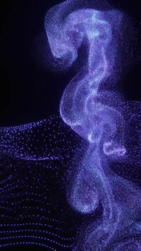Abstract Blue and Purple Particle Swirl Generative AI