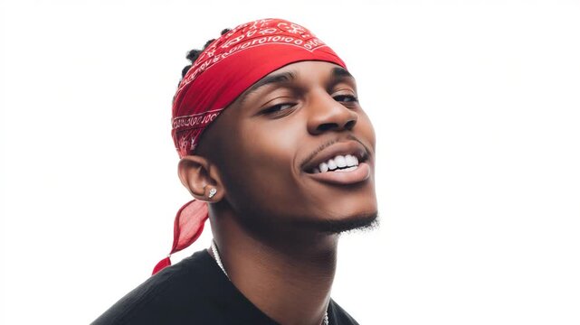 Young man smiling happy face