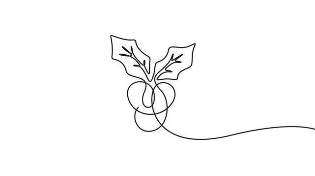 Grapes icon vector animation drawn in a minimal single continuous line art style. Continuous line drawing of fresh grapes fruit icon for commercial design use.