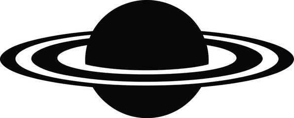 Planet Saturn with Planetary Ring System Flat Icon for Astronomy Applications, Space Education, and Modern Website Interface Design © RIFAT