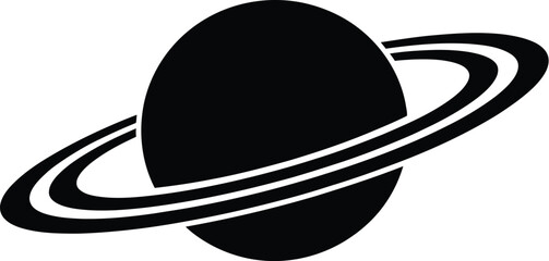 Saturn Planet Vector Icon Featuring Distinctive Ring System for Astronomy Apps, Science Learning Platforms, and Space Exploration Concepts © RIFAT