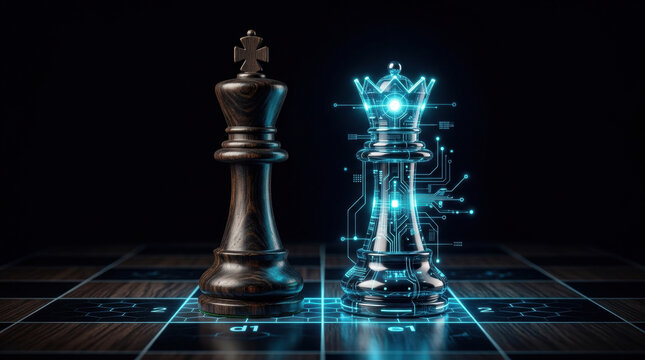 Chess king workforce automation skills gap digital strategy future technology game board