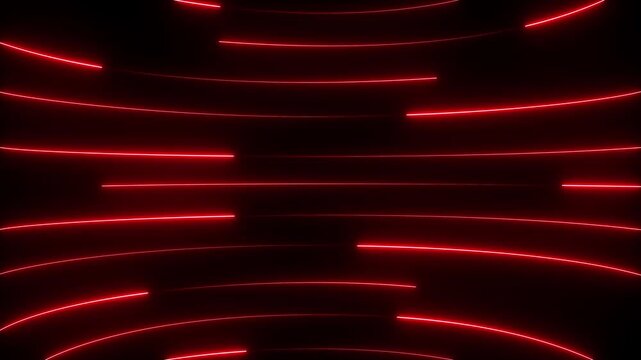 Neon lights blinking lines moving animation. Seamless loop animation of glowing neon line. 4k animation Horizontal glowing colorful neon line animation video.