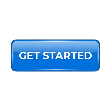 Blue get started glossy web button