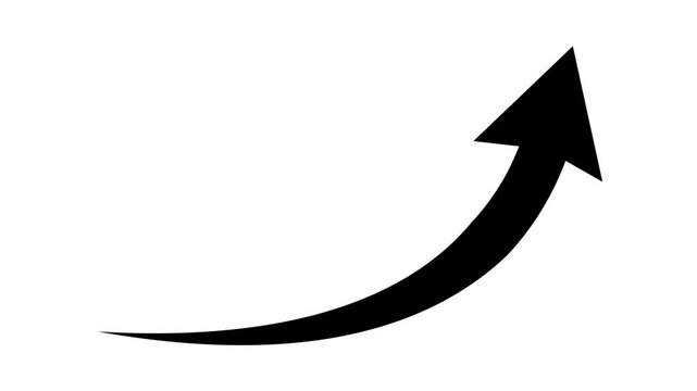 Black curve arrow icon on transparent background.Arrow icon animation for your web site design, logo, app, UI. arrow indicated the direction symbol.