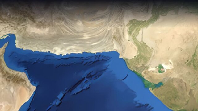 Animated Flight Path Map from Dubai UAE to Delhi India