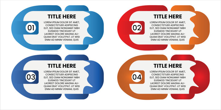 Four Step Infographic Template with Colorful Numbered Sections and Editable Text