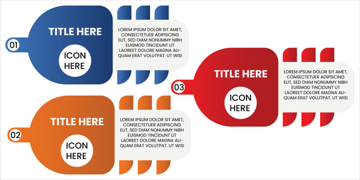 Four Section Business Infographic Template with Circular Icon Placeholders and Layered Ribbon Panels Modern Workflow Presentation Layout Design