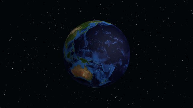 Earth Zoom Animation Focusing on Kota India with Population Data Overlay