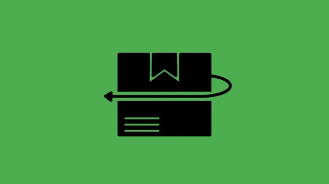Product recall icon featuring a box and return arrow symbols. Suitable for product withdrawal, quality control, safety, and logistics concepts.