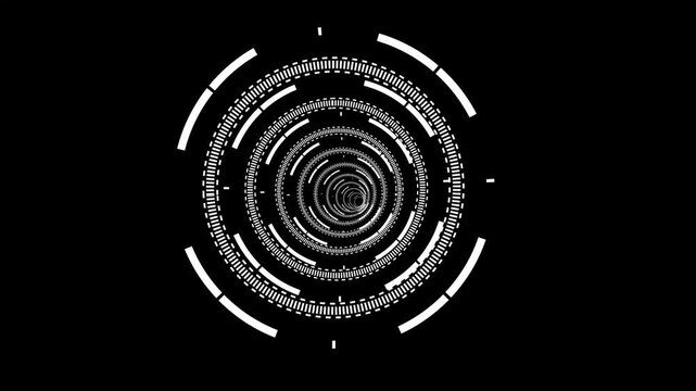 High tech circular data tunnel and cybernetic core video asset 4k video