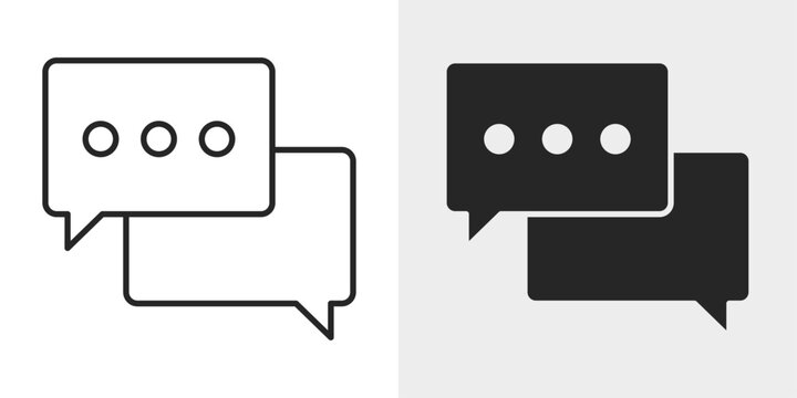 Message Bubble Icon represents messaging, communication, and online conversations with editable outline and filled vector illustration.
