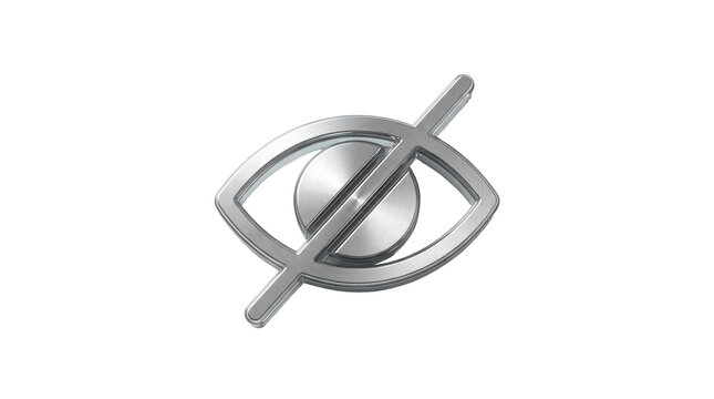 Hidden Eye Symbol: A metallic symbol representing a hidden or invisible eye, possibly indicating privacy or security settings.