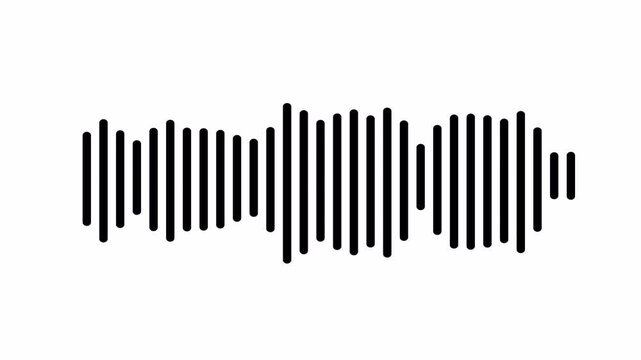 Sound wave animation isolated on transparent background. Audio waveform with frequency animated lines, Sound Wave Animated In alpha channel in 4k video.