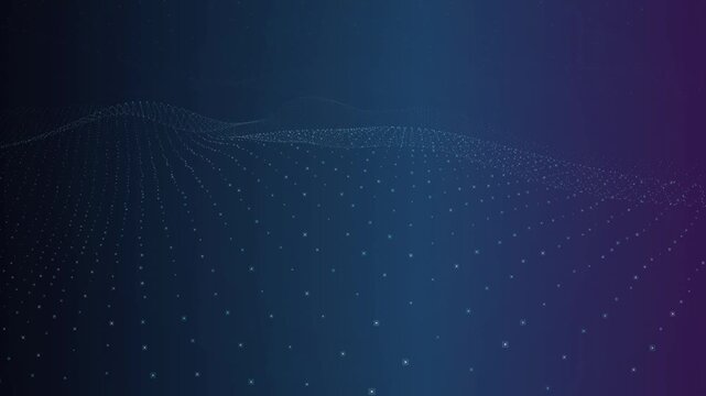 A glowing particle wave grid flows in a seamless loop