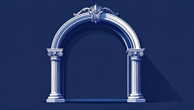 Elegant Classical Stone Archway with Ornate Design.