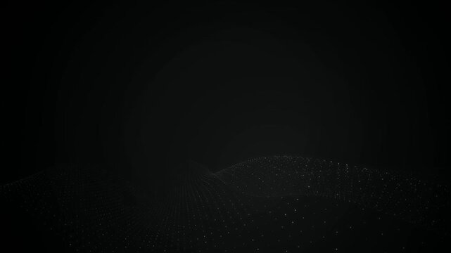 A three dimensional digital wave grid rolls in a seamless loop