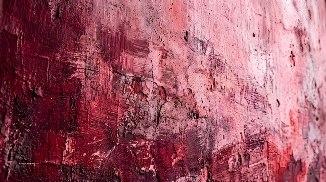 Halloween closeup of textured red and pink abstract painting