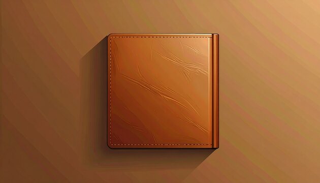 Vintage Leather Bound Book Against Plain Wall.