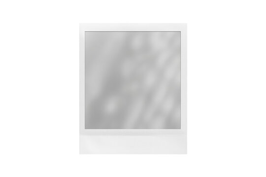 Instant photo frame with soft shadow overlay isolated on transparent background