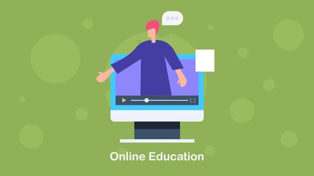 Distance education with online instructor, course completion management and learning certificate, virtual class.