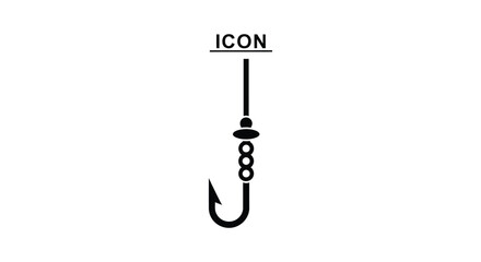 Simple fishing hook icon with line and bobber © MOHAMMAD ALI