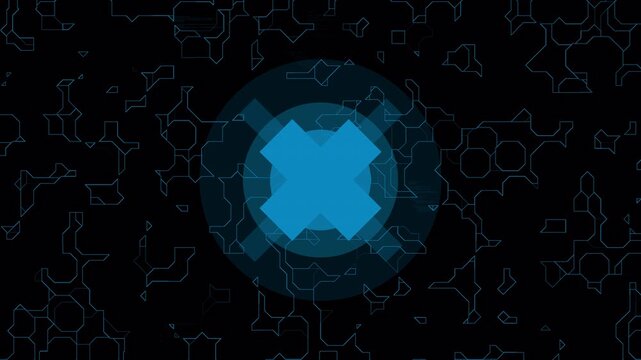 Abstract digital medical cross symbol animation with circuit board background.