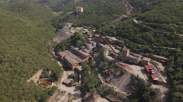 Aerial View Of Abandoned Miniera Di Sanna In Sardinia, Italy.