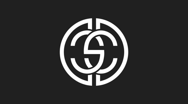 Circular monogram logo with interlocking geometric S letters.