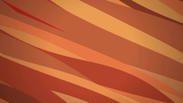 Terracotta and ochre geometric ribbon shapes flow in a seamless loop