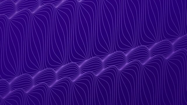 Stylized three dimensional terrain grid ripples in a seamless loop