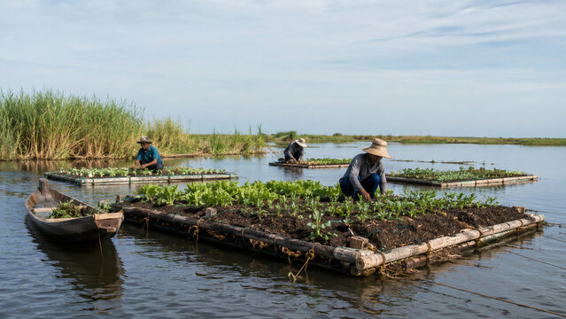 Growing Vegetables on Floating Garden Beds