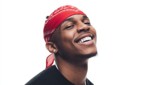 Young man smiling happy face