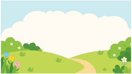 Obraz premium Natural scenery cartoon images, suitable for children's content 